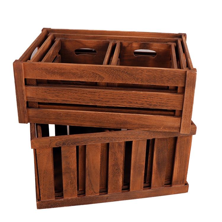 木质实木木箱婚礼摄影道具做旧复02古储物箱杂物格收纳箱子框箱工