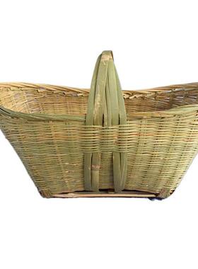 现货纯手手工竹Gs3x74BZ编菜篮竹筐子提篮水果篮纳鸡蛋篮环保菜收