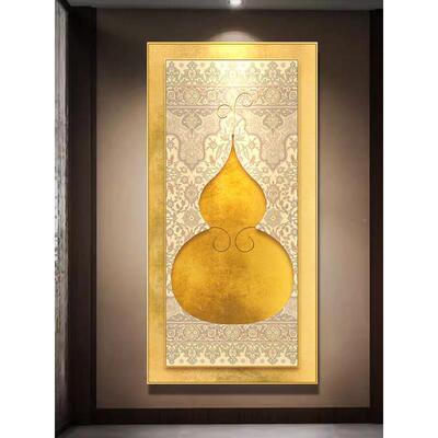 东南亚金葫芦入户玄好装饰画如画意金福禄招关财灯寓UBM意正对门