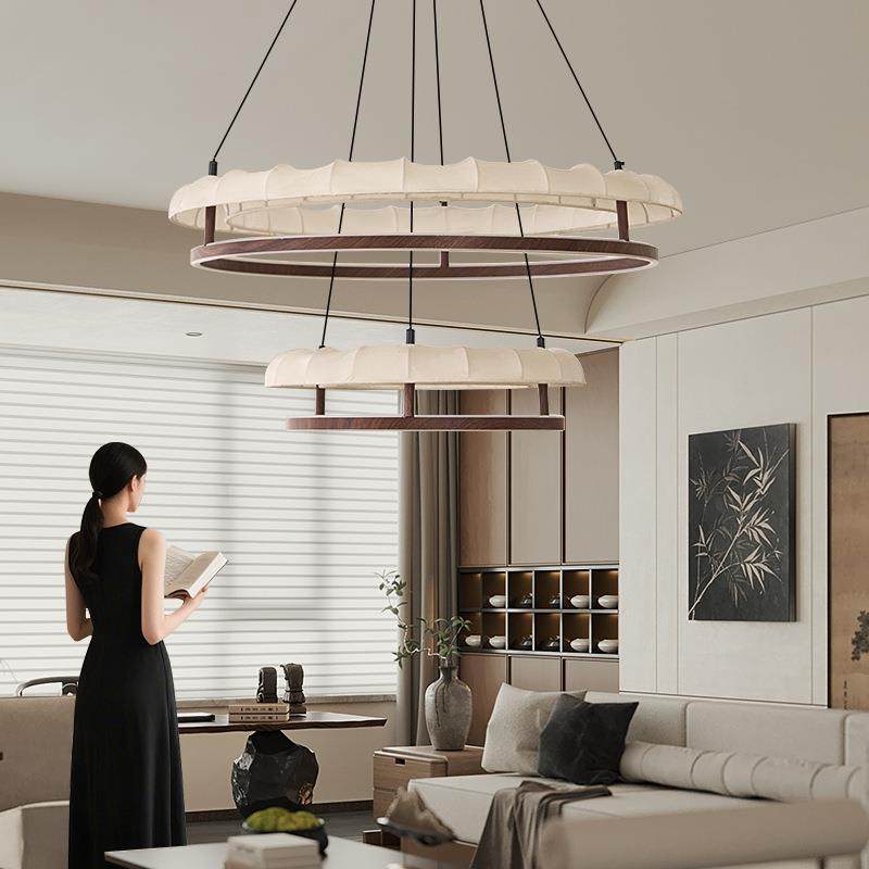 宋代美学双简约灯具新式中书房餐厅厅879层圆形圆环灯主卧室客大