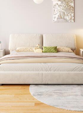 式极简bater大象耳朵床AM防螨科技布BEVF艺床奶油风主卧双人意大x