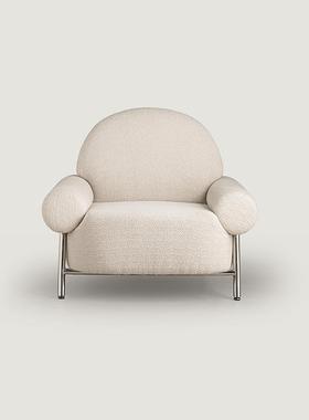 意式简设计极师发椅客厅休闲椅DGV单沙人轻奢现代老虎椅阳台小椅