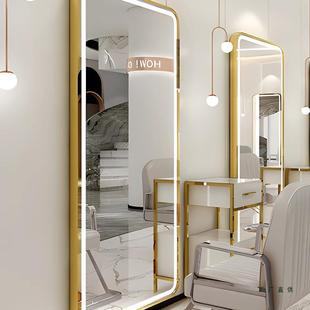 美发镜子发专用落发店镜台网红地带灯理LED985单面发光廊挂墙智能