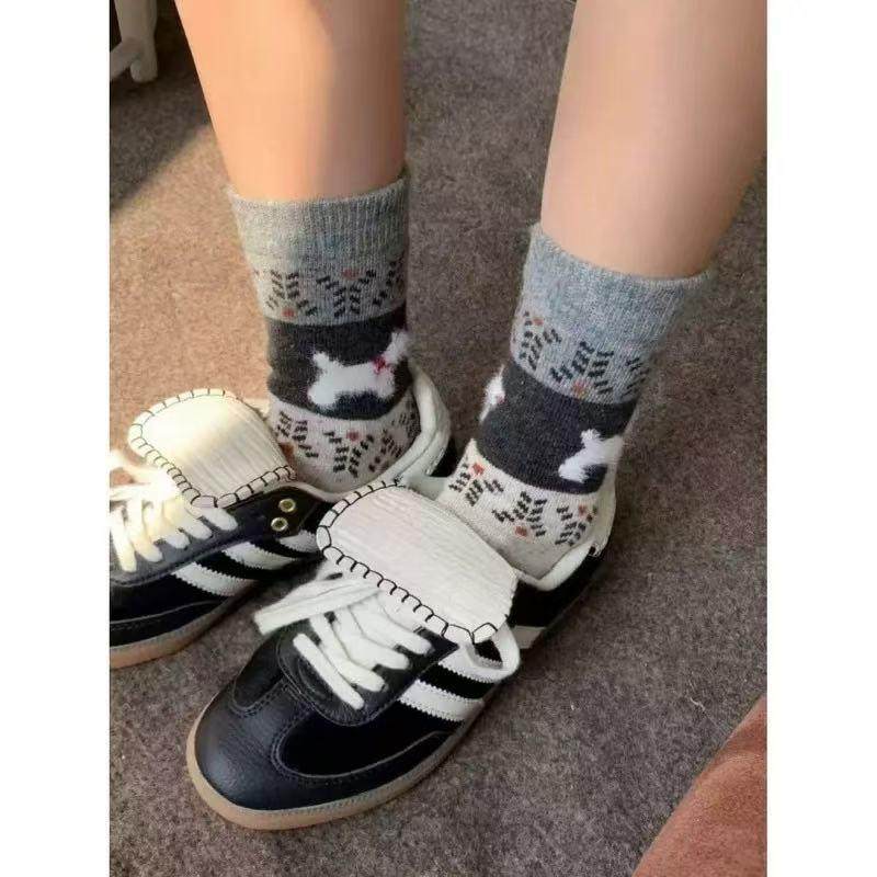 【2025新款】秋冬费尔岛中筒袜