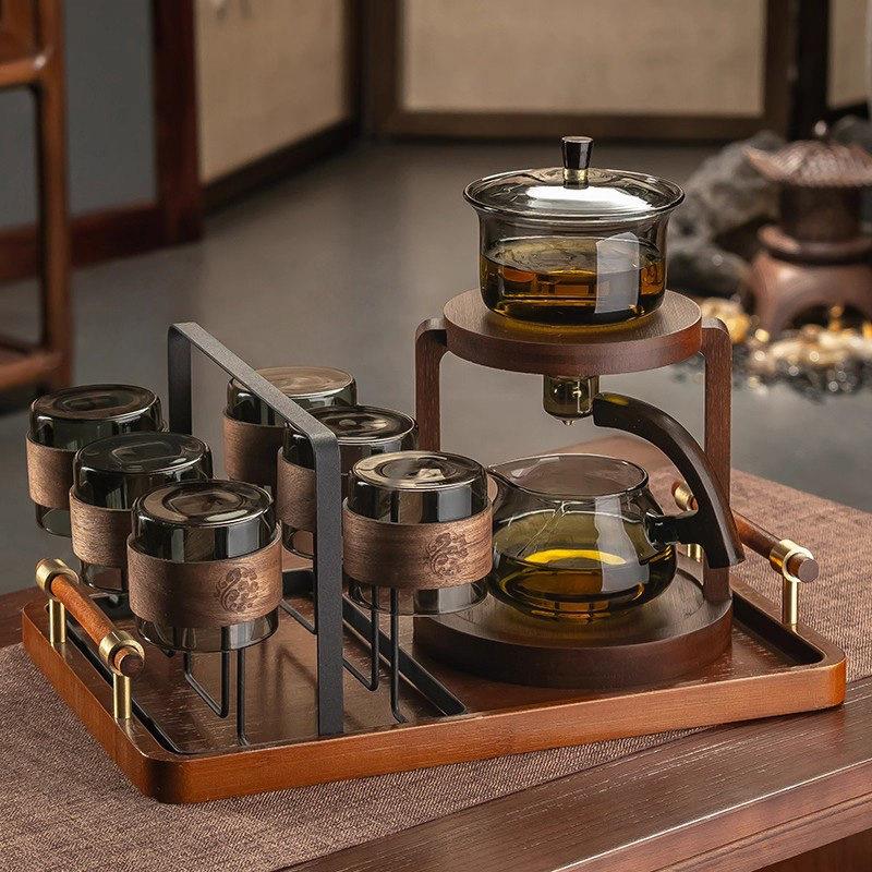 高档茶具套装家用玻璃自动磁吸懒人感应泡茶壶功夫茶杯冲泡茶