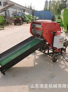 自密动上料草牧草密封打包机玉秸秆稻草打ECX捆机米青储饲料封包