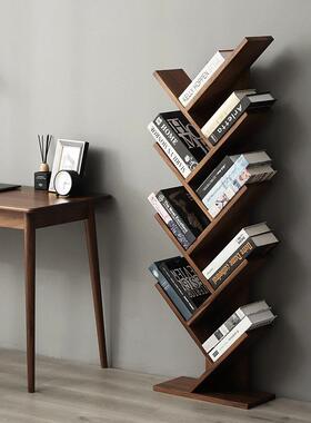 黑桃木罗树形书架置物架地落约简创意学生树FZV形胡书架书柜小美