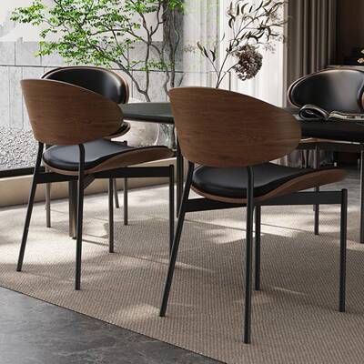 木实餐椅意式极简设计中师原木靠背凳子代现简约SXT轻奢餐桌椅子