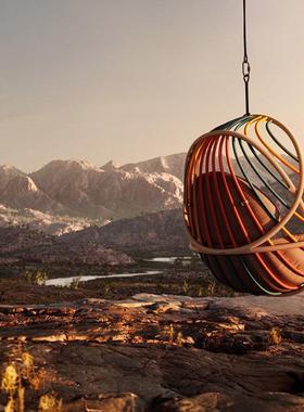 户藤外秋千庭院花园编悬吊篮网阳台挂休闲单人摇椅别墅室外QGS家