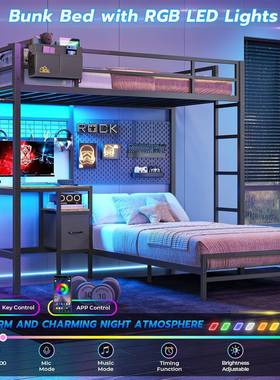 上GNQ床组下桌合床学生宿舍高架床小型户家用艺铁床单上层下空