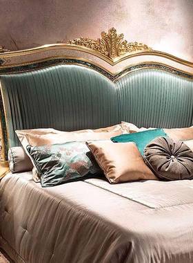 法式宫主廷奢华贝壳拼雕VSP公床欧式豪华别墅主卧金箔花实木双人
