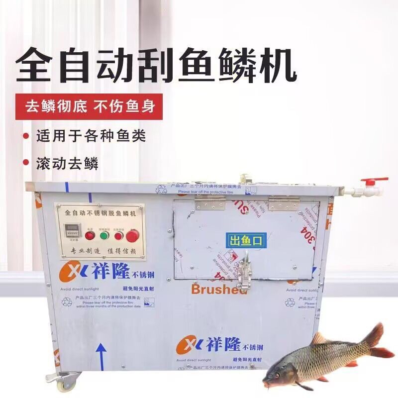 商用去鱼鳞机全自动杀鱼脱鱼鳞机鲤鱼草鱼黑鱼罗非白鲢花鲢刮鳞机
