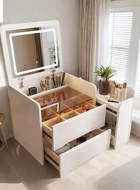 飘台窗梳风妆小户型卧妆室床头AVW柜奶油化妆桌带灯家用白色收纳