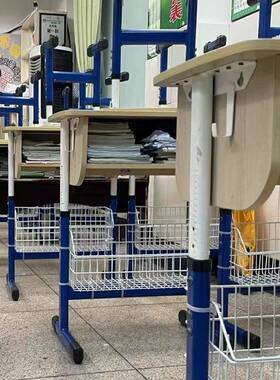 学生小书挂艺篮铁多功桌能收纳书包篮学校书JS01架课桌免钉挂钩篮