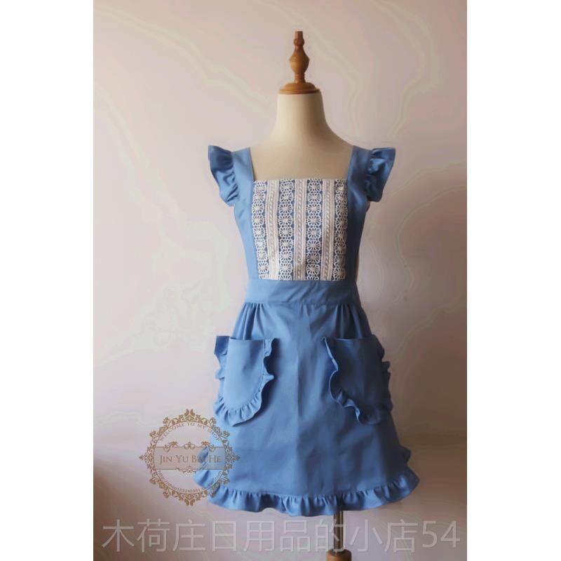 正品全贤韩版时尚美纯围裙家居服花店咖啡棉店智容美甲餐饮工作服