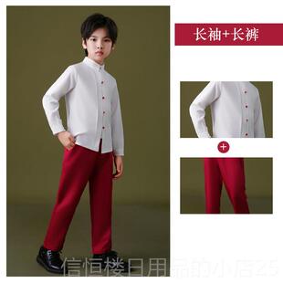 高档六一儿童演出服小学生国合唱服男女童歌唱祖红色爱歌朗国诵服