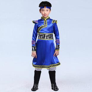 高档蒙古族儿童舞蹈少数蒙民族表演服装童白马筷女子顶舞碗古族男