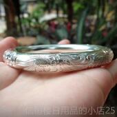 高档纯工99法9古足银手镯纯银 龙凤手呈祥闭口覆古银饰传承实心镯