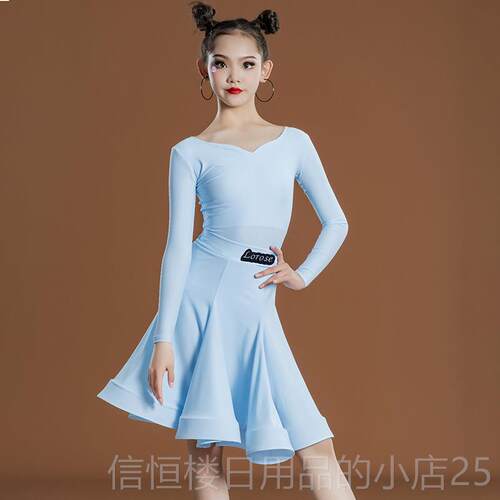 高档罗然春夏女童拉丁舞蹈赛服专业规定比童装少儿练功考级儿演出