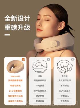 高档斜mber颈按摩器方肌o按摩枕颈椎按摩器背部腰部揉捏椎按摩套