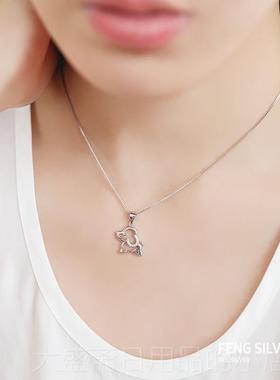 高档新本命小狗项女纯银韩国生年肖狗狗吊坠款可链爱小动物锁骨链