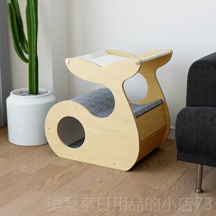 正品式喵林苑多庭猫家猫夏冬实木窝双层帐篷四季通用吊床半封闭猫