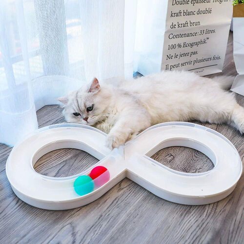 益智猫玩具8字无限轨道逗猫套装小猫咪英短布偶斗猫隧道逗猫
