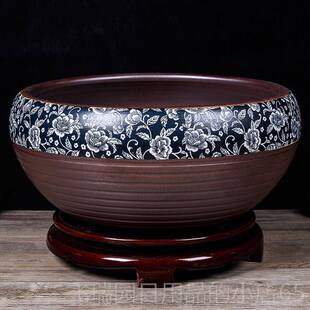 正品厅景德镇陶瓷缸养鱼盆金鱼乌龟缸面桌小鱼型鱼缸家用客摆件浅