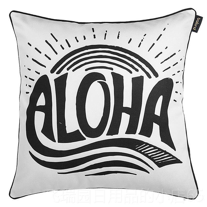 正品B4ailand发 079life is better 色印花腰黄枕抱枕沙靠垫抱枕