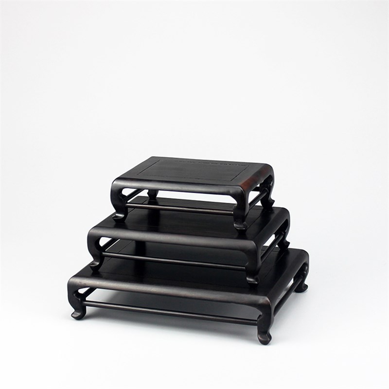 红木紫光檀中式微型盆栽艺术展示架文玩奇石茶壶印章木雕方形底座