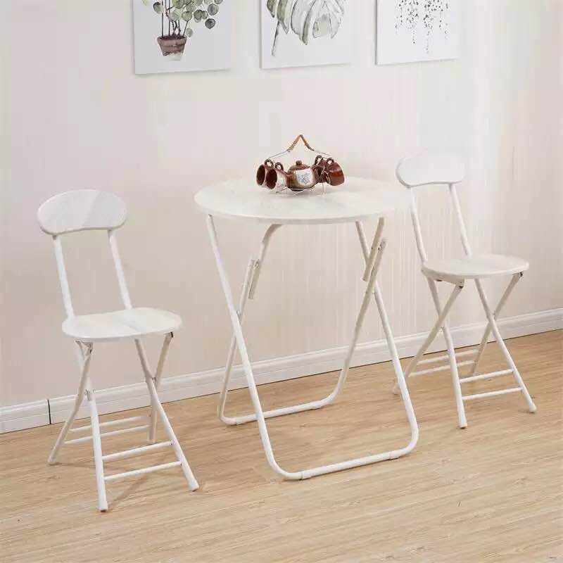 家用小圆桌折叠桌单人小户型餐桌阳台彩色桌子宿舍简易饭桌便携式