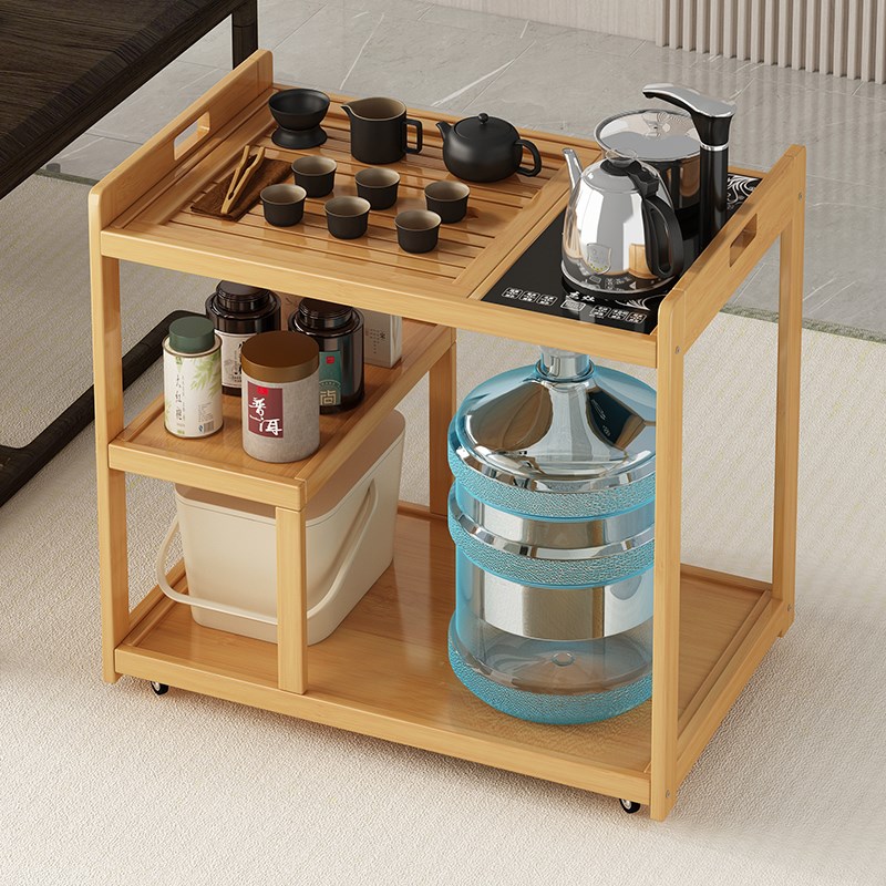可移动沙发边几茶几茶车茶台简约现代茶具套装自动上水家用电磁炉