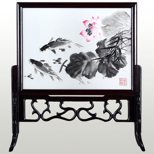 湘绣手工双面绣锦上添花和和美美锦鲤商务馈赠礼品非遗中华老字号