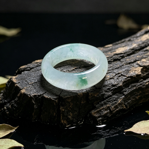 翠之匠A货高冰飘花翡翠戒指吊坠