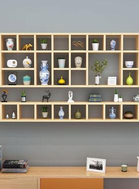 9C可纳定制实木墙上置架茶壶物展HOR示架壁挂多阁宝小饰品收柜木