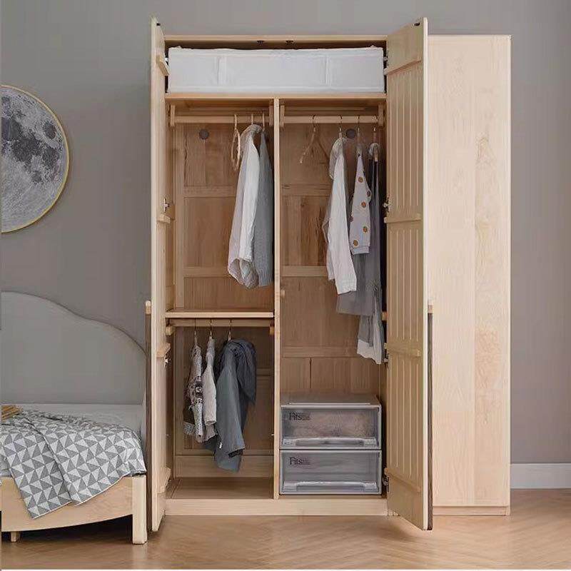 北童美硬木儿衣橱复古式枫简约型全ZFY日式实木樱桃木衣柜双门储