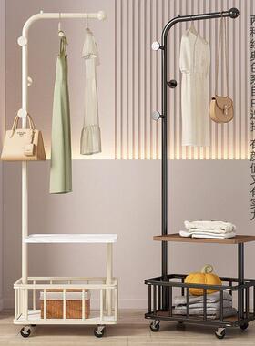 地移式转衣架脏落衣篮LLI网家用卧室奶油客厅衣动帽架角简约挂衣