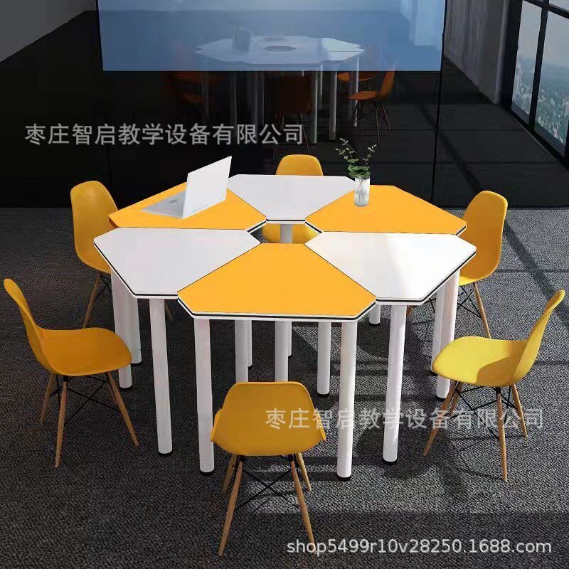 三角桌学习六边桌三角桌拼接办公会议研讨可用随意组合拼接