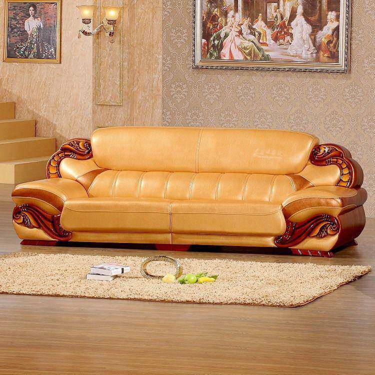 皮艺沙馆发厚皮客厅办组合KJD欧式公会客酒店宾别墅124西皮沙发