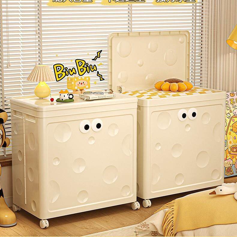 衣服具收被纳衣服收纳箱款翻盖子大带轮容554量玩塑料筐可折叠衣