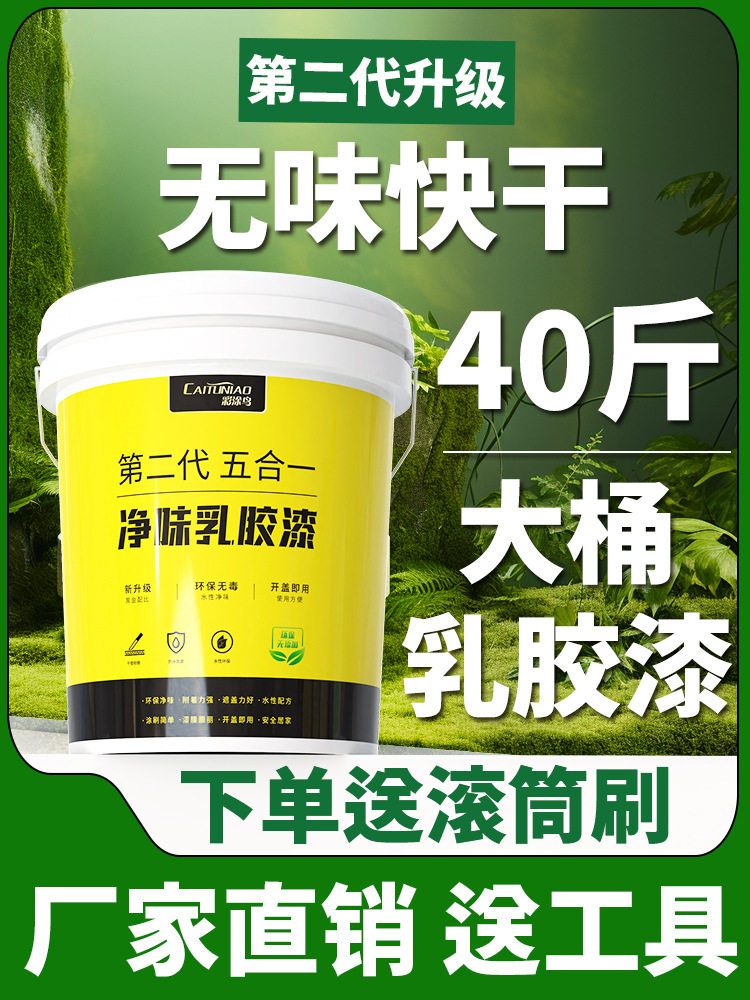 大桶无味环保内墙乳胶漆白色翻新