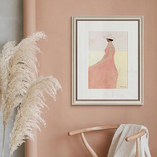 式米尔顿艾弗欧里小众ZQX装饰画小清新色世界名画粉人物艺术画A1