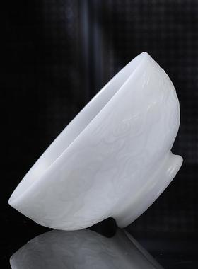 珍高岭土1320度JBQ高档餐具浮雕素贵冰玉种瓷米饭碗餐具家用烧高