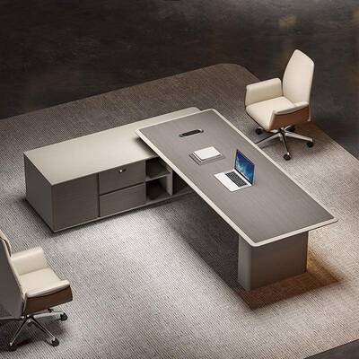 办DDK-01D公柜家现代具简约老板桌大班台总办公桌椅组合加厚轻奢