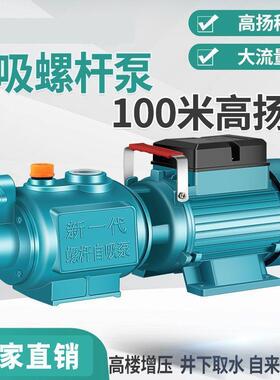 全动螺杆自井吸泵家用ASQ20自扬程水泵水无塔供水自来水增压2泵铸