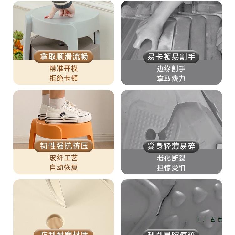 塑凳可叠加放家用厚结实耐料985用风车圆子凳客厅餐桌高椅子熟胶