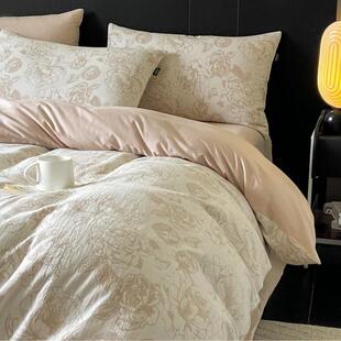 高档纯棉双层纱床上件支100全棉60裸睡床品被套四床651套单三件套