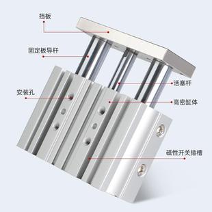 亚德客型带导x991杆三杆三轴气MGPM缸16x25 2580可调三杆气 20x40