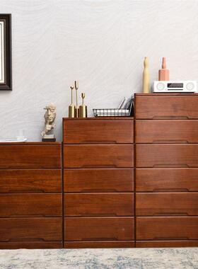 斗柜实木夹收纳柜抽屉式置储物柜卧室床头柜边柜客窄MIW柜子缝厅