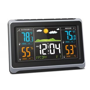 YT60200德国02M5新款 H大彩2屏气象站庭气象预报太温度湿度感应仪